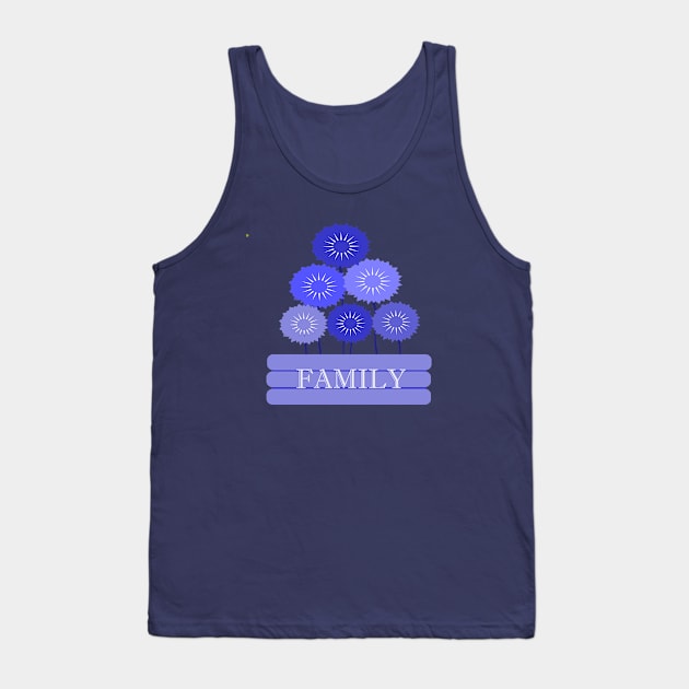 Bouquet of Purple Flowers - with quote Indicating importance of "FAMILY" Tank Top by YayYolly